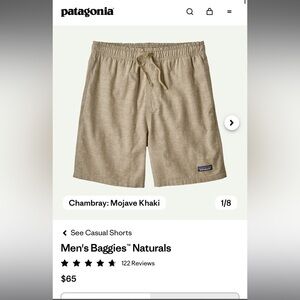 Patagonia Men's Baggies Naturals Shorts